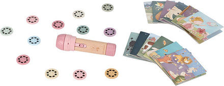 Little Dutch verhalen projector zaklamp Fairy Garden roze, losse verhaalschijfjes en kaartjes