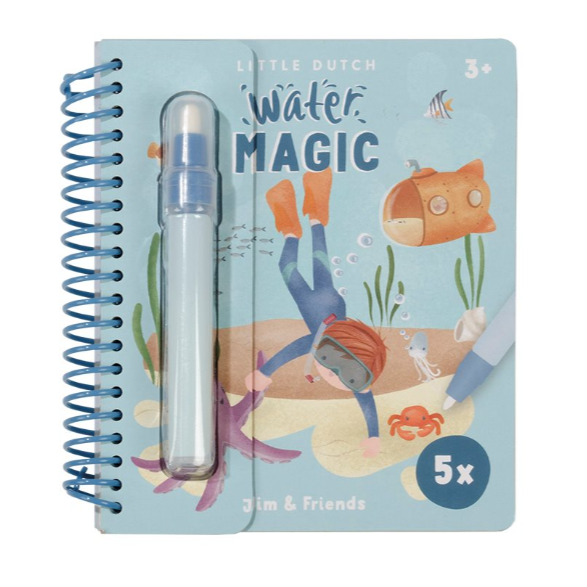 Little Dutch waterkleurboek Jim & Friends, voorkant met waterpen