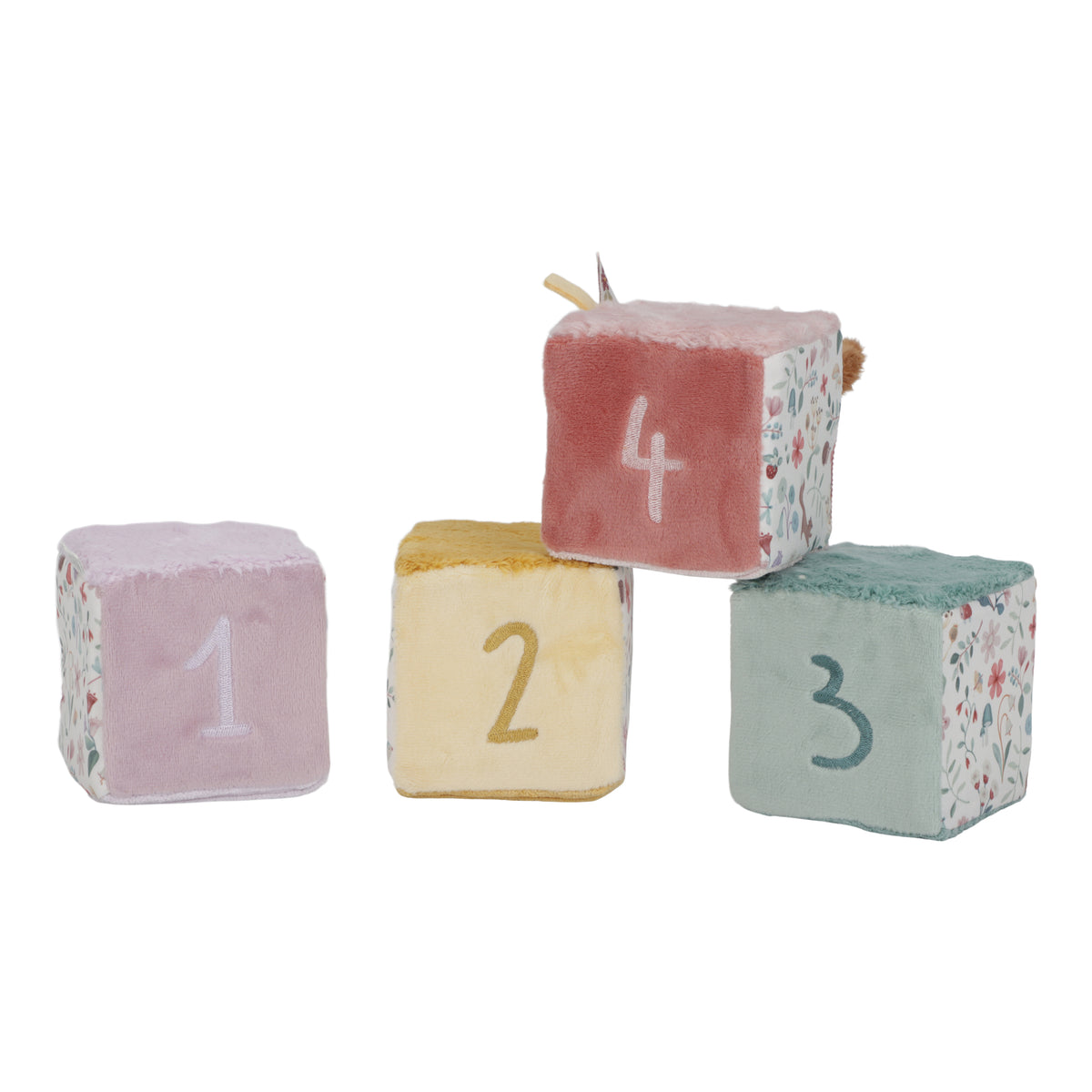 Little Dutch zachte blokken set Fairy Garden, vier blokken met cijfers 1 tot 4