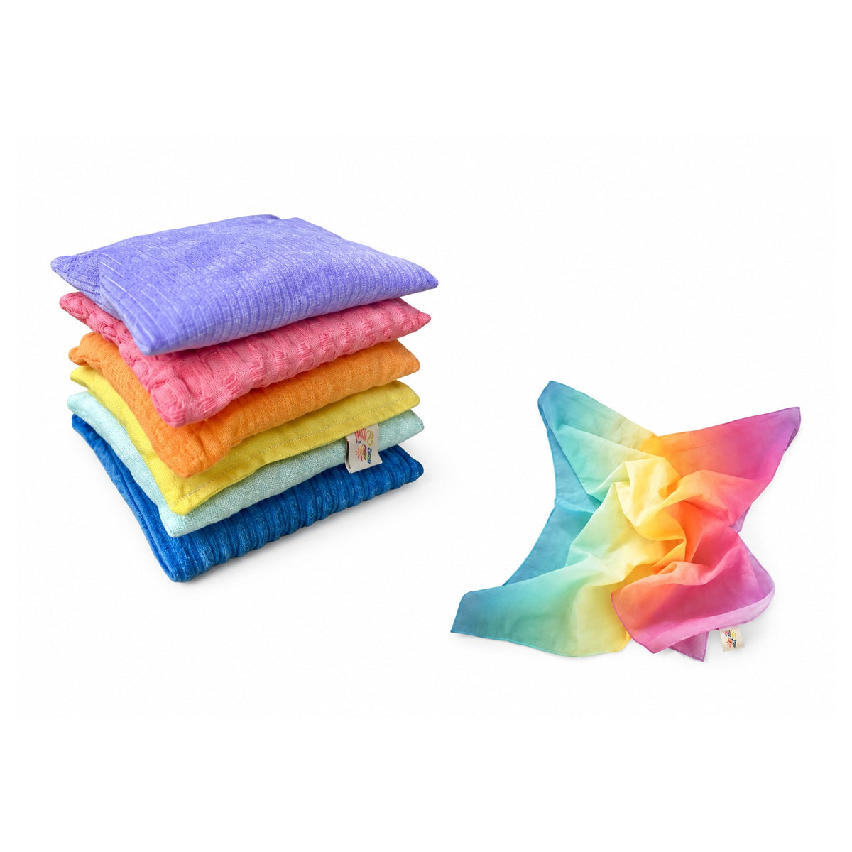 Pit & Play Pittenzakjes Set 6 Pastel met gratis speeldoek