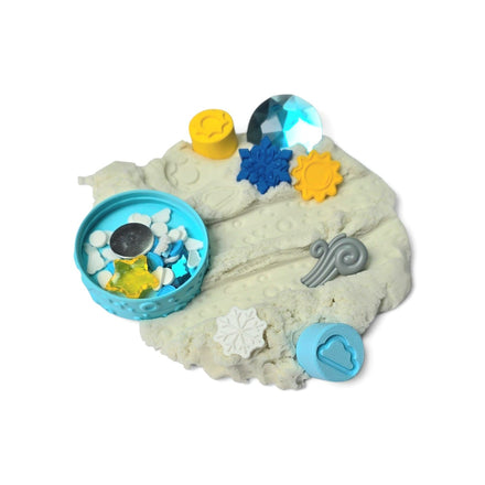 SensoryFun Speelzandset Play & Create WeatherFun uitgestald met naturel Magic Sand