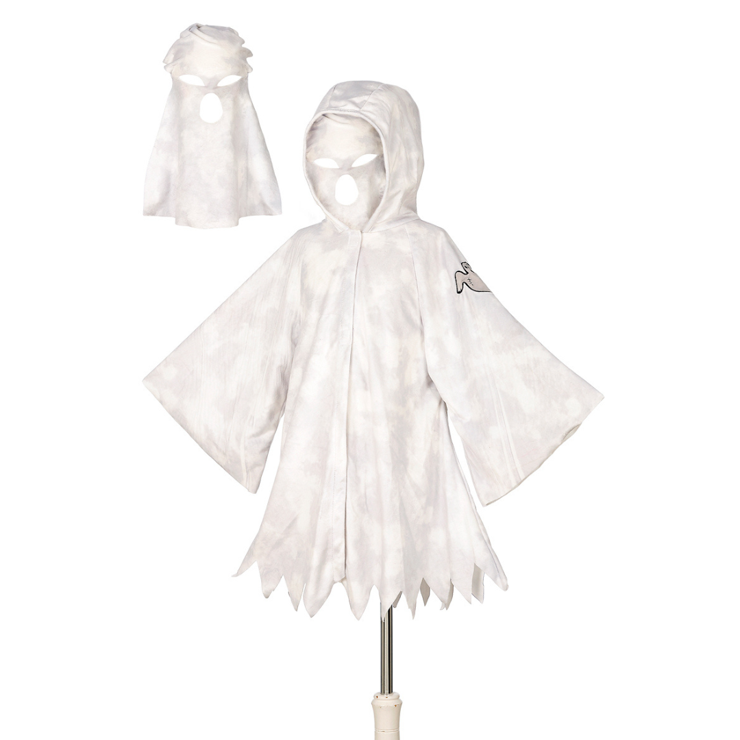 Kind verkleed als spook met de Souza Ghost Jack cape en masker