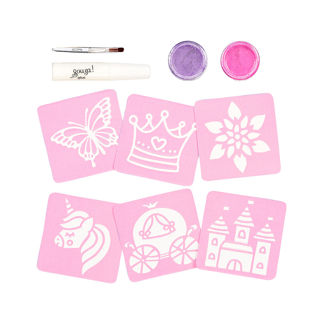 Souza glitter tattoos met prinsessenmotieven inhoud