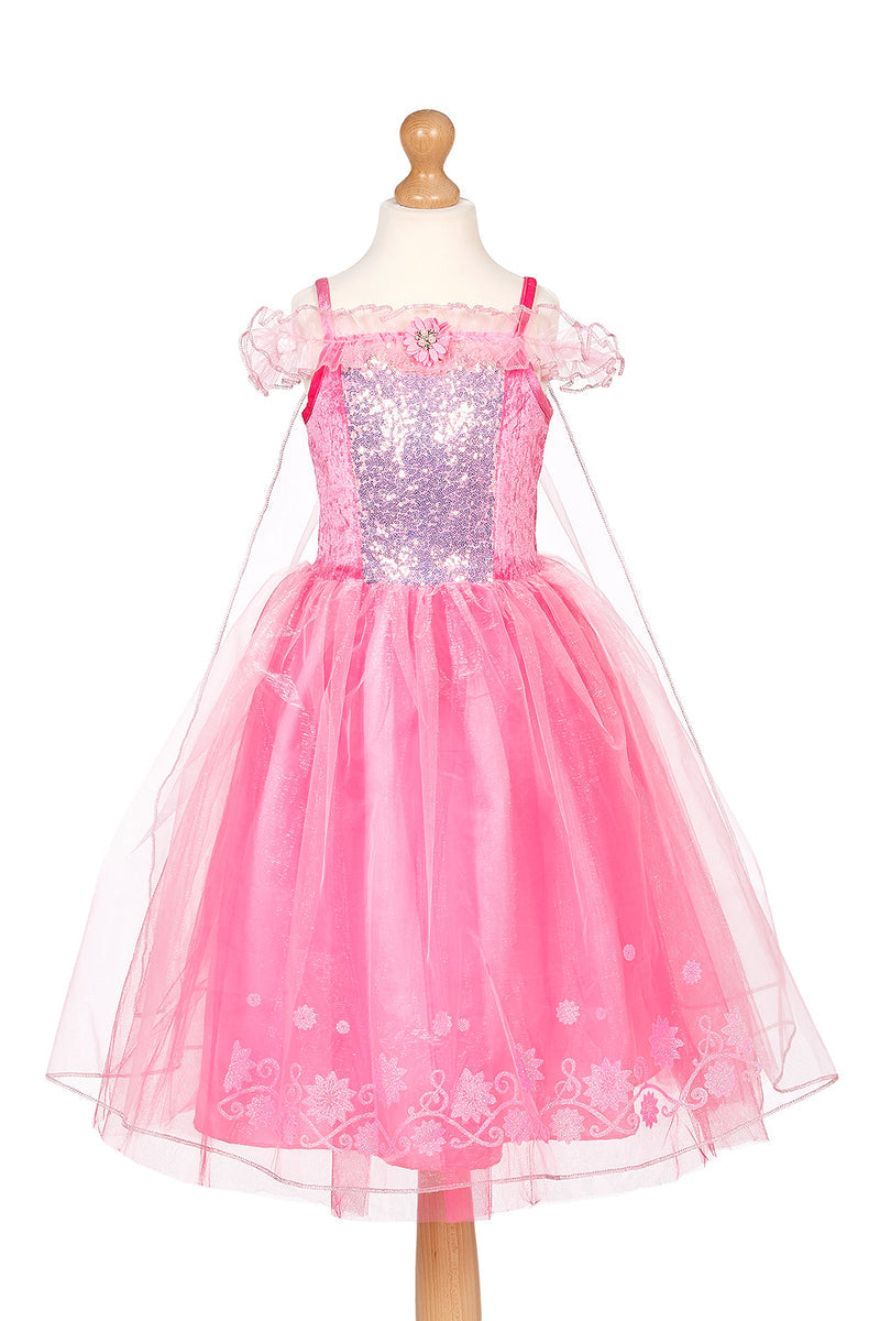 Souza Prinsessen Verkleedset Rose Roze Geschenkdoos, roze jurk met pailletten, tiara en toverstaf