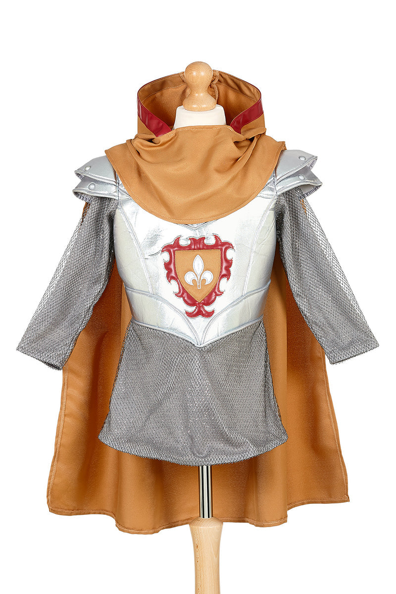 Souza Ridderpak Tristan Grijs met Cape, grijze tuniek met wapenschild