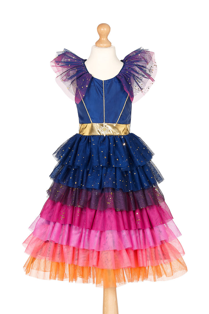 Souza Verkleedjurk Dawn Kleurrijke Laagjes, jurk met laagjes in blauw, paars, roze en oranje