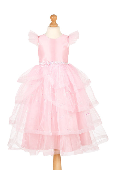 Souza Verkleedjurk Linda Roze, roze jurk vooraanzicht