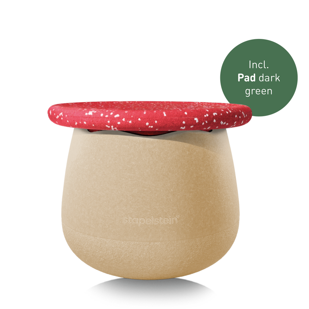 Stapelstein Winter Special Dynamic Small, beige Base met rood gespikkeld board als zitkruk