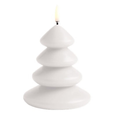 Uyuni LED kaars kerstboom breed model Nordic White op witte achtergrond