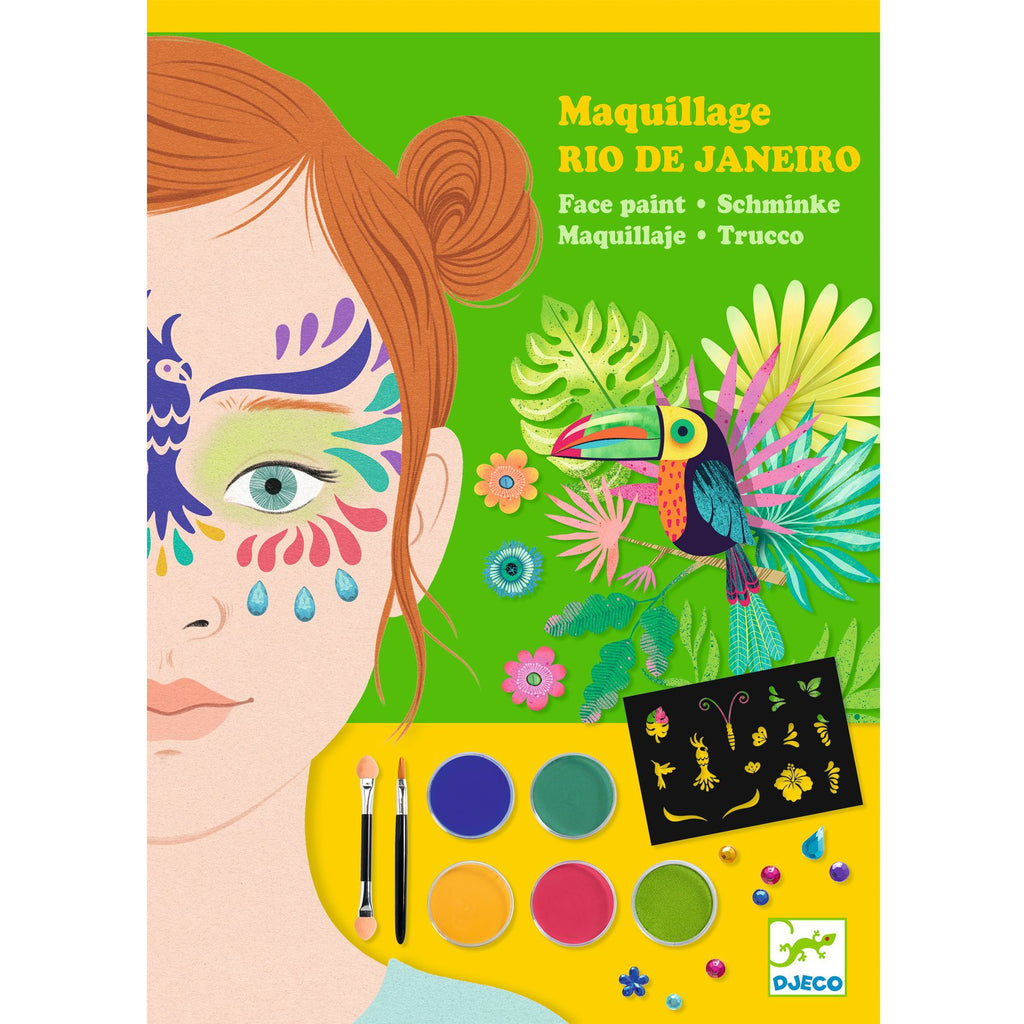 Djeco Face Paint Rio de Janeiro bij De Gele Flamingo, schminkset met 4 kleuren schmink