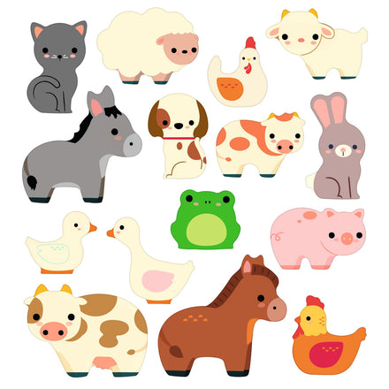 Djeco Herbruikbare Stickers Boerderijdieren, decor van 43 x 23 cm, bij De Gele Flamingo