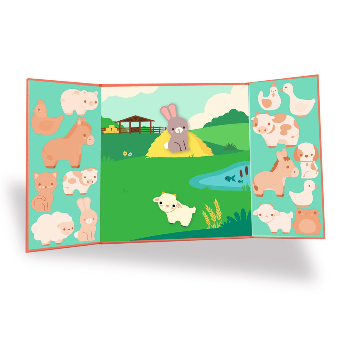 Djeco Herbruikbare Stickers Boerderijdieren bij De Gele Flamingo, met 15 dikke vinyl stickers