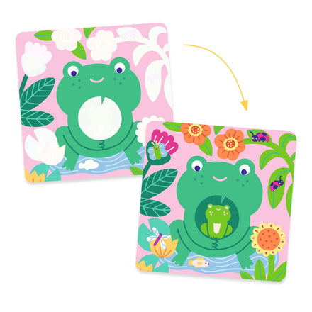 Magisch Kleuren Babydieren uit de tuin van Djeco met waterpen met reservoir, De Gele Flamingo