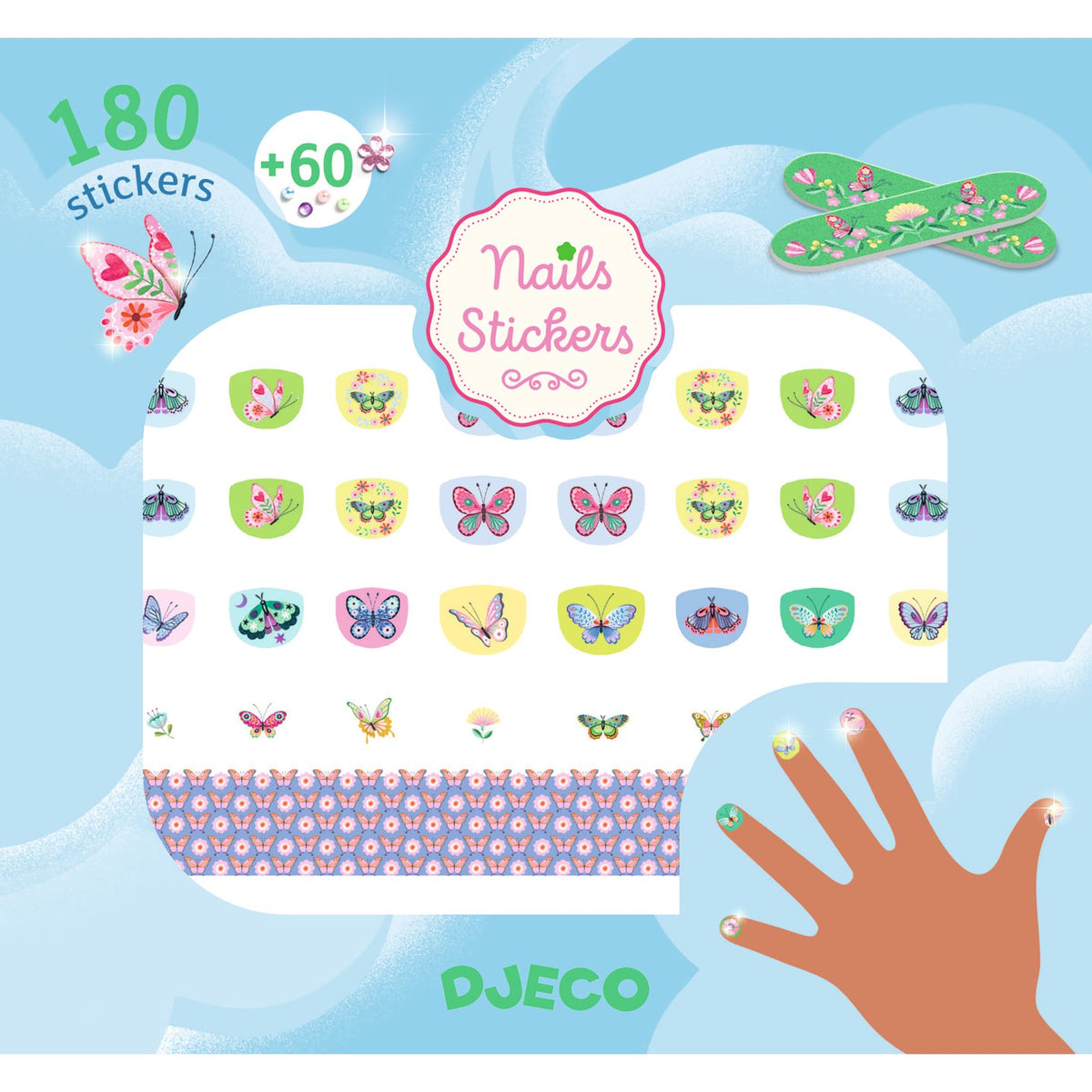 Djeco Nagelstickers Voorjaarsvlinders bij De Gele Flamingo, kindermanicure zonder nagellak
