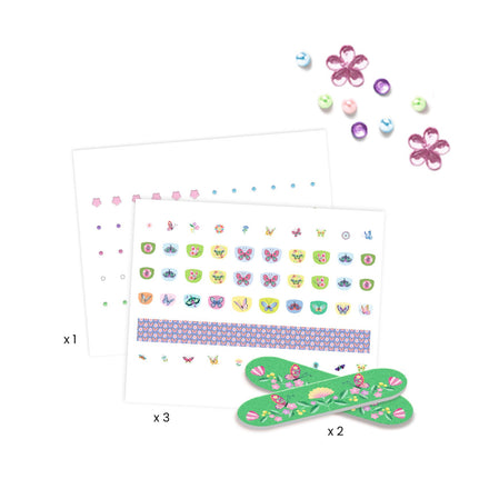 Nagelstickers Voorjaarsvlinders van Djeco met 90 decoratieve stickers, bij De Gele Flamingo