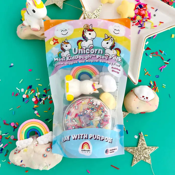 Earth Grown KidDoughs Mini Klei Speelset Unicorn met eenhoorn, regenboog en ster, bij De Gele Flamingo