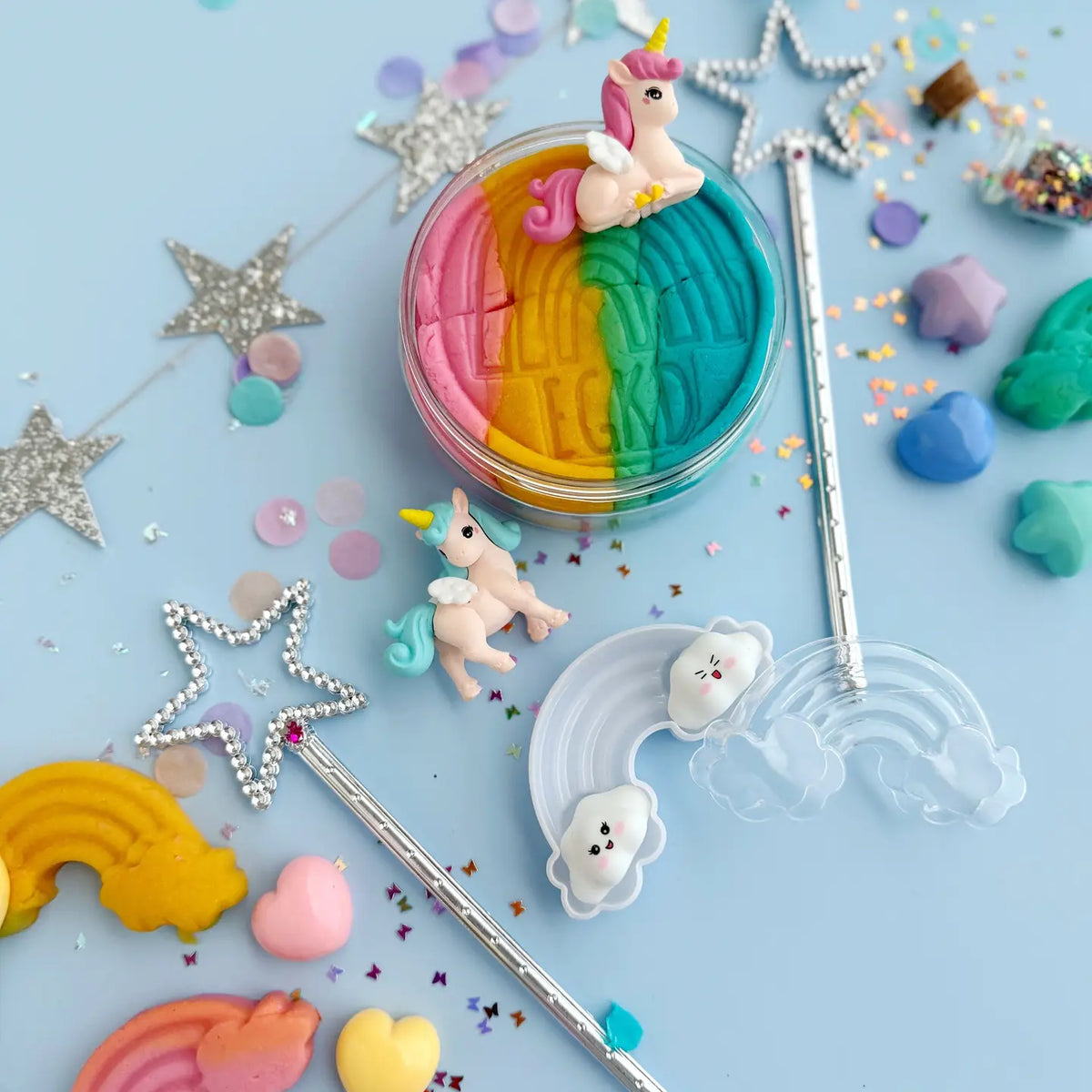 Earth Grown KidDoughs Klei Speelset Unicorn met kleurrijke speelklei en accessoires, bij De Gele Flamingo