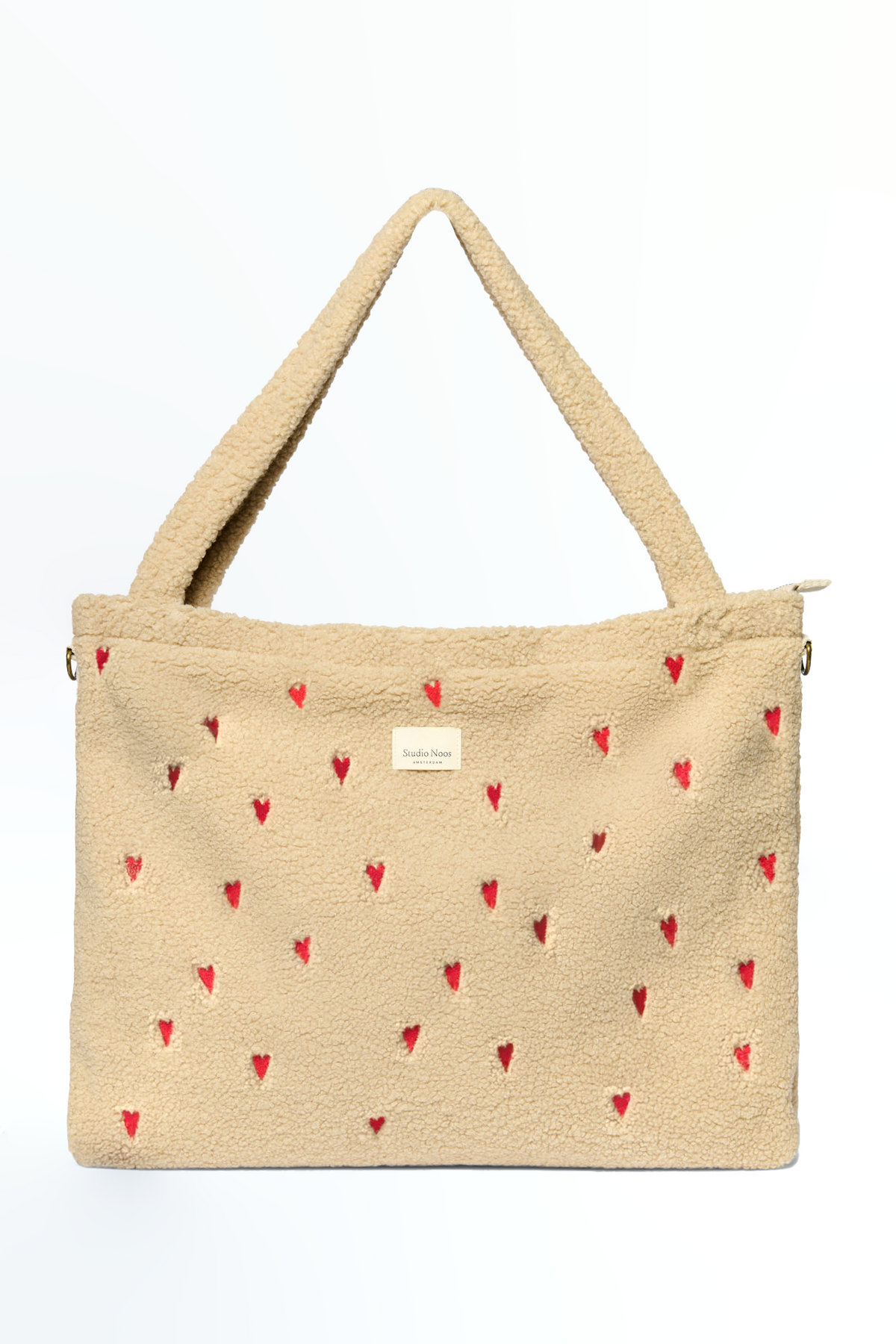 Studio Noos Diaper Bag Luiertas Met Rits | Ecru Teddy Hearts