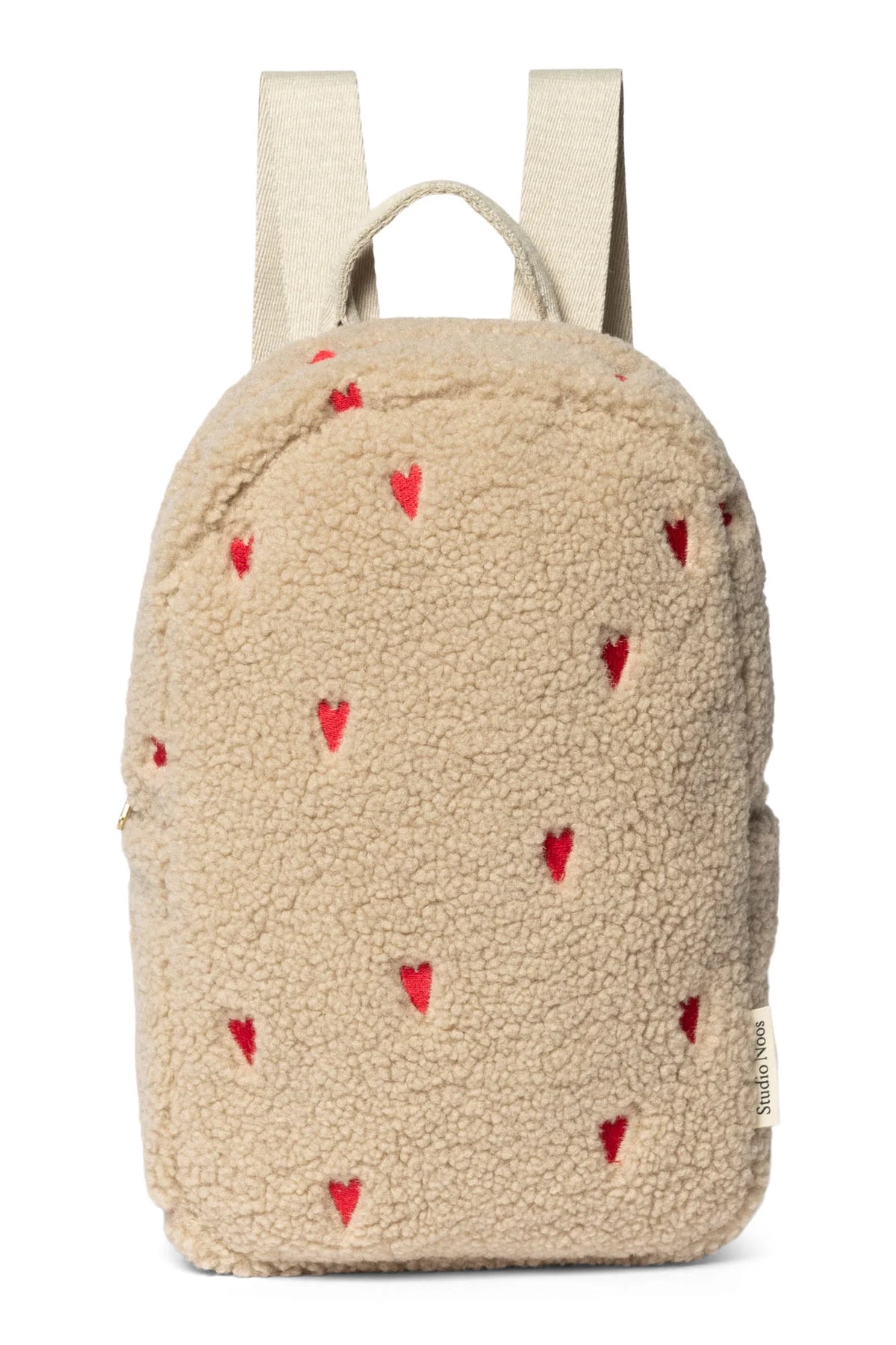 Studio Noos Ecru Teddy Hearts Mini Rugzakje