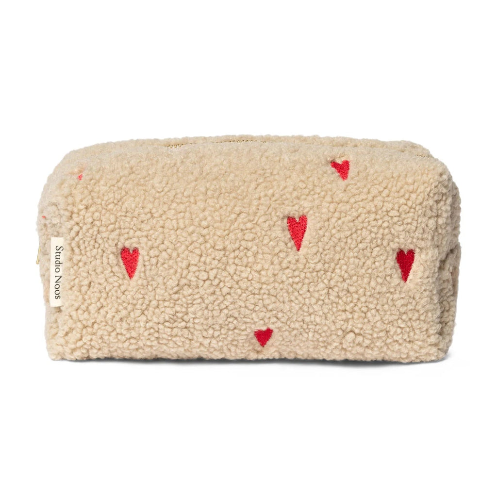 Studio Noos Teddy Pouch | Ecru Hearts