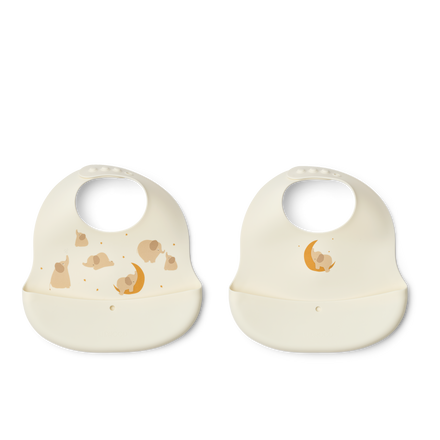 * Liewood Ember Printed Slab 2-Pack | Elephant / Creme De La Creme