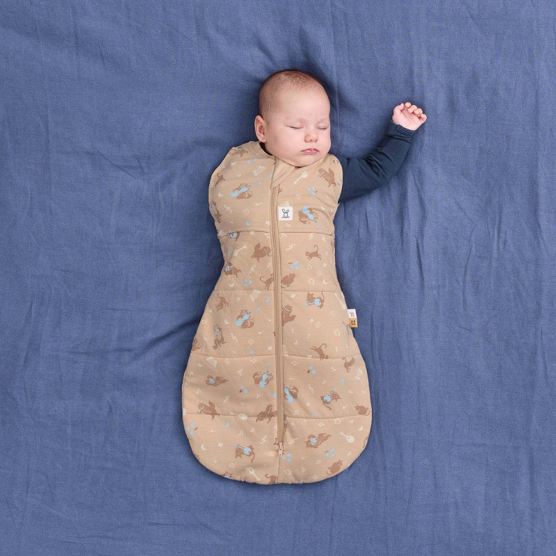 Ergopouch Cocoon inbakerslaapzak Melody 62-68 cm met natuurlijke rek voor bewegingsvrijheid, De Gele Flamingo