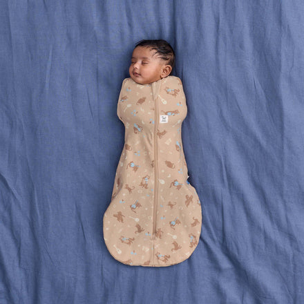 Ergopouch Cocoon Melody TOG 1.0 in biologisch katoen dat meerekt, verkrijgbaar bij De Gele Flamingo