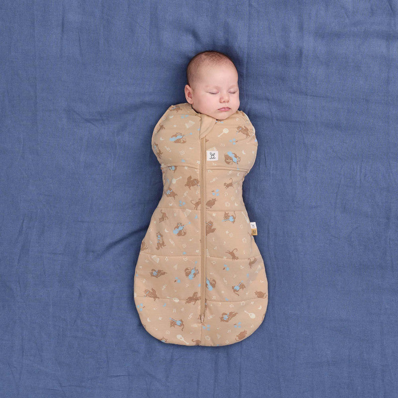 Ergopouch Cocoon inbakerslaapzak Melody 68-76 cm met rits, verschonen zonder ontbakeren, bij De Gele Flamingo