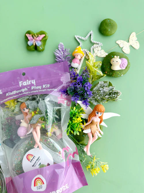 Earth Grown KidDoughs Klei Speelset Fairy met kleurrijke speelklei en feeënaccessoires, bij De Gele Flamingo