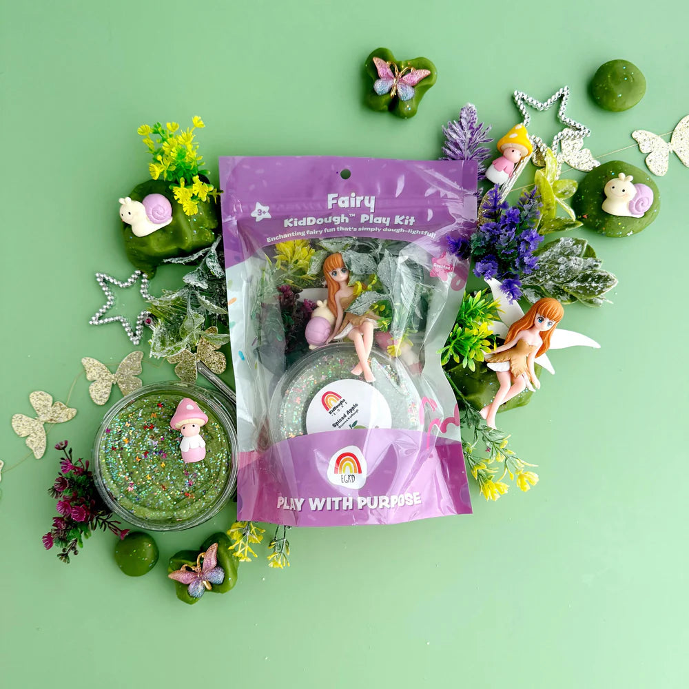 Earth Grown KidDoughs Klei Speelset Fairy met kleurrijke speelklei en feeënaccessoires, bij De Gele Flamingo