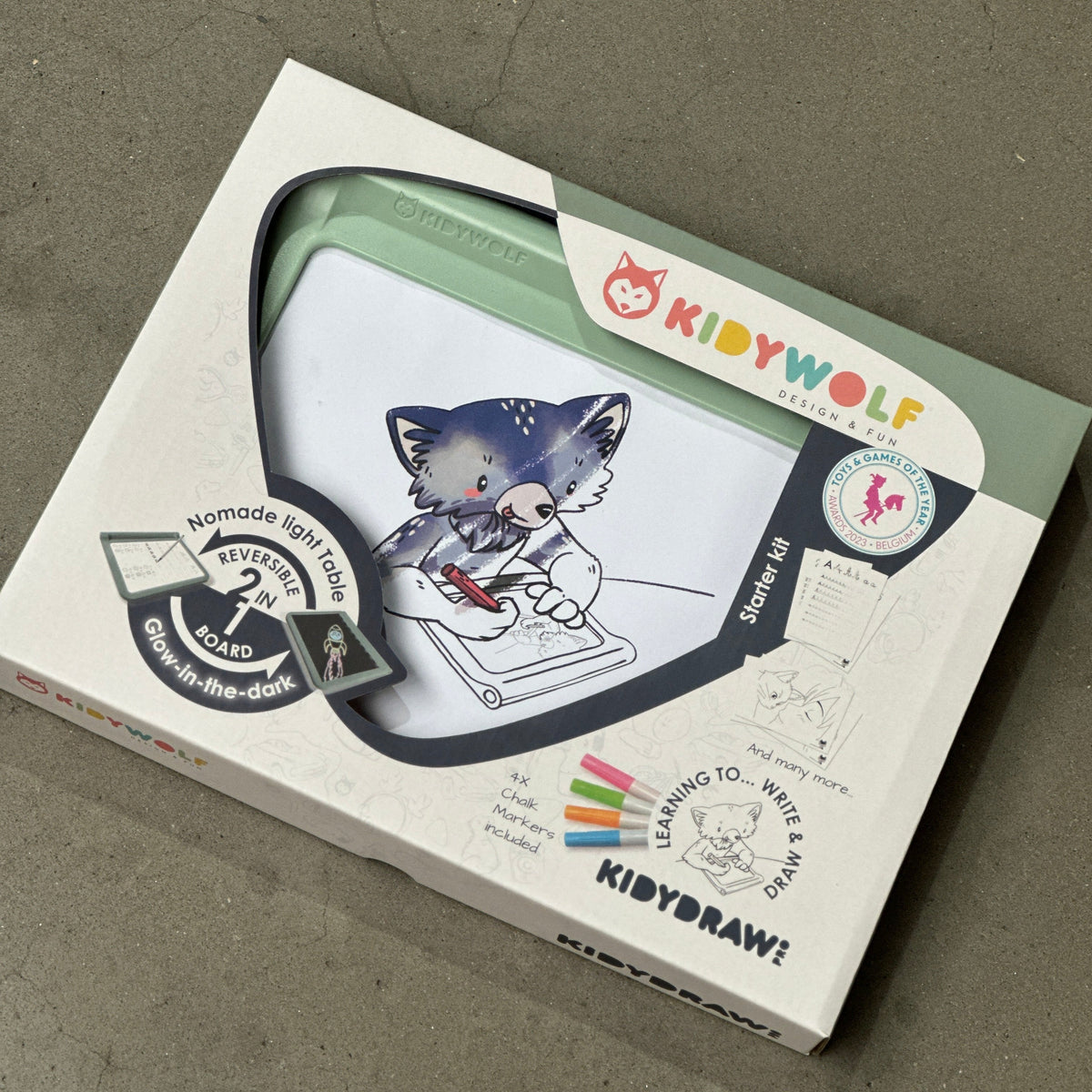 Kidywolf Kidydraw Pro lichttablet groen - vooraanzicht