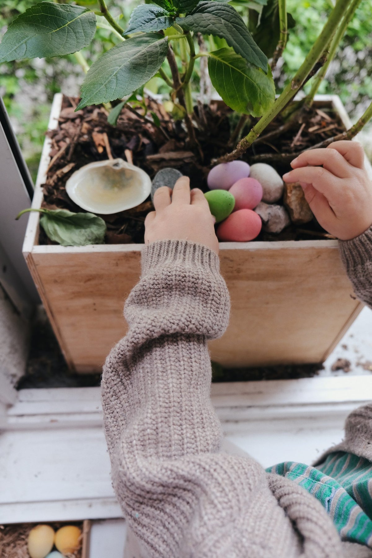 Grapat Happy Eggs set van 12 houten eitjes in regenboogkleuren