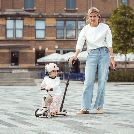 Scoot and Ride Highwaykick 1 Push & Go Ash omgevormd tot step