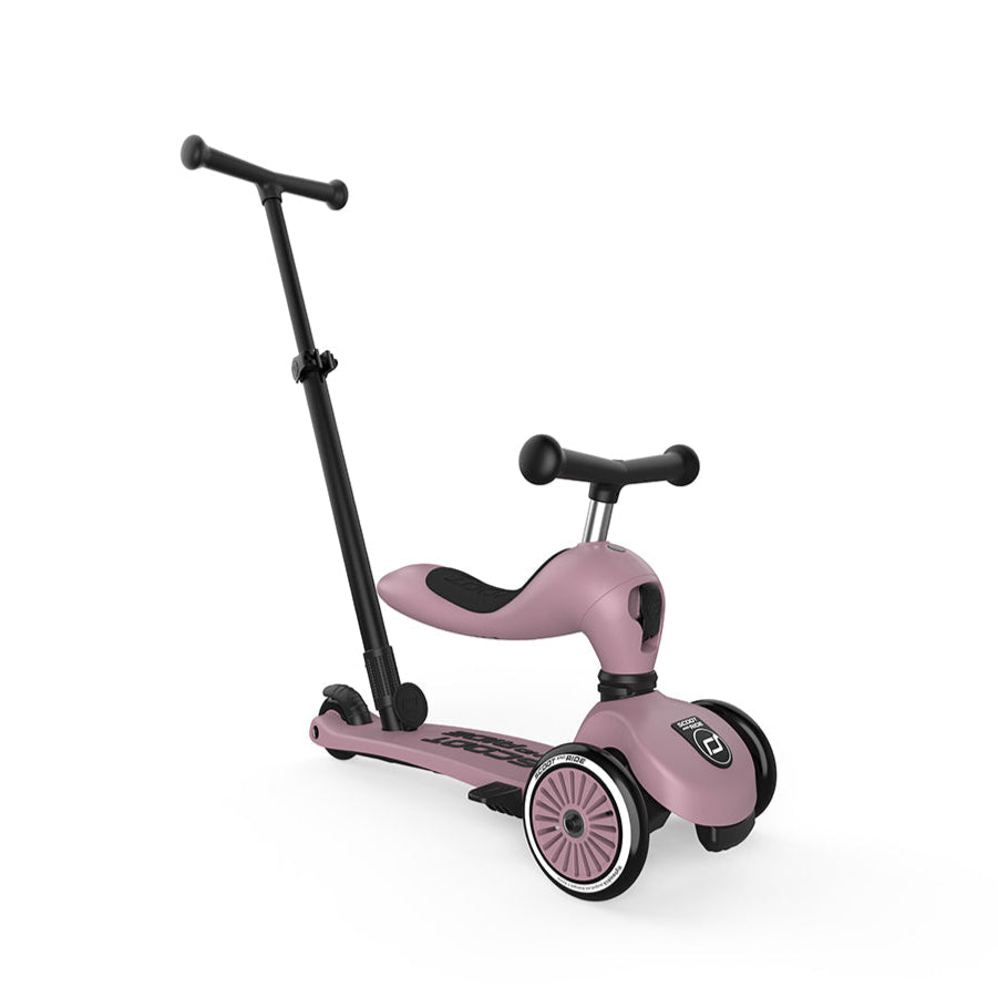 Scoot and Ride Highwaykick 1 Push & Go in Wildberry met afneembare duwstang