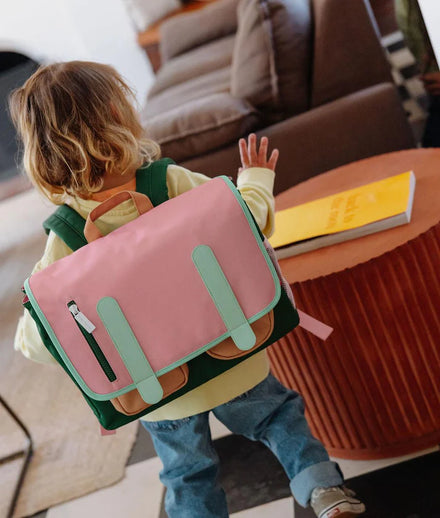 Boekentas Mini Bubblegum 2-5Y van Hello Hossy met gevoerde schouderriemen, De Gele Flamingo