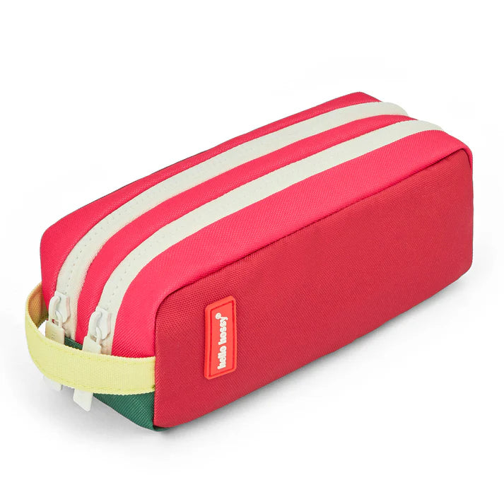 Hello Hossy Pennenzak Mini Pastèque met twee ruime vakken voor schrijfmateriaal, De Gele Flamingo.
