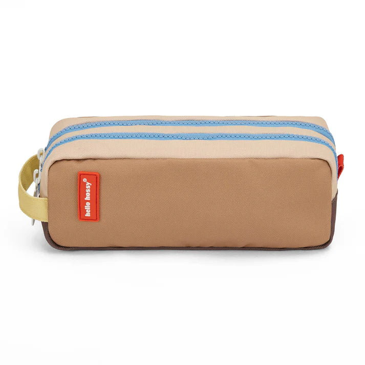 Hello Hossy Pennenzak Mini Walnut bij De Gele Flamingo, schooletui met twee compartimenten