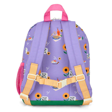 Rugzak Sunflower 2-5Y van Hello Hossy met ruim hoofdvak voor A4-schriften, De Gele Flamingo