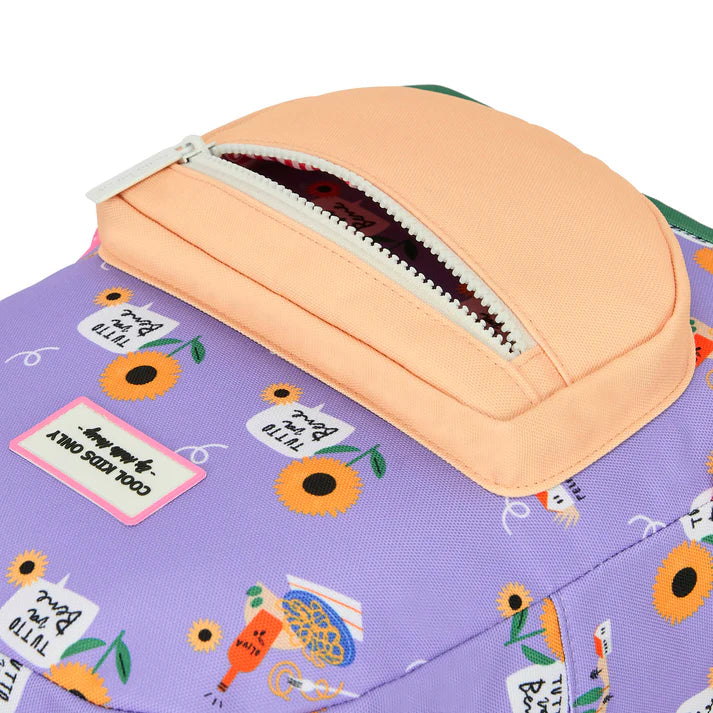 Hello Hossy Rugzak Sunflower 2-5Y met gewatteerde verstelbare schouderriemen, De Gele Flamingo