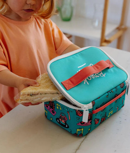 Hello Hossy Thermische Lunchtas Disco Roar van 3 liter voor school en picknick, De Gele Flamingo.