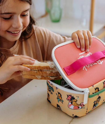 Hello Hossy Thermische Lunchtas Unicorn met stevig draaghandvat, te koop bij De Gele Flamingo.