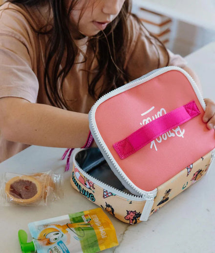 Hello Hossy Thermisch Snackzakje Unicorn met extra binnenvak en draaghandvat, De Gele Flamingo.