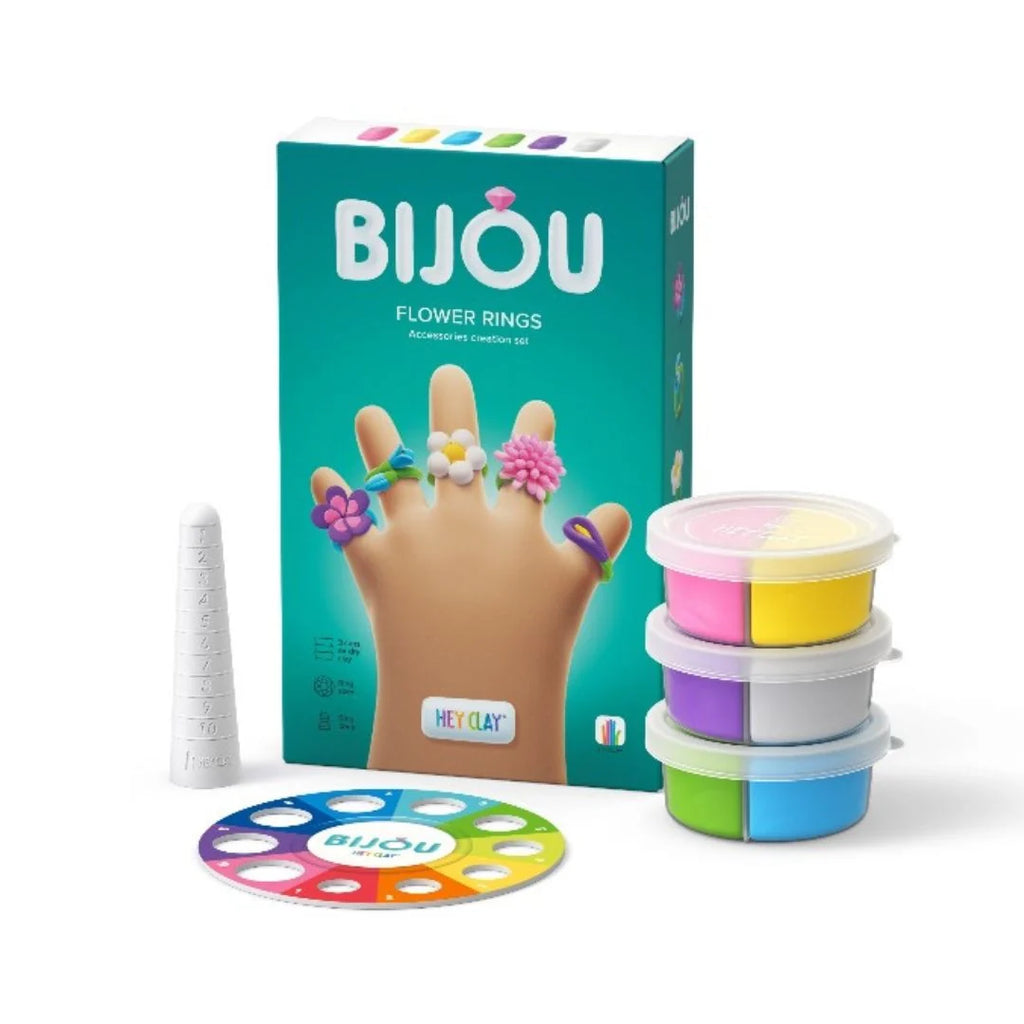 HeyClay Bijoux Rings Boetseerklei | Bloemen (3 potjes)