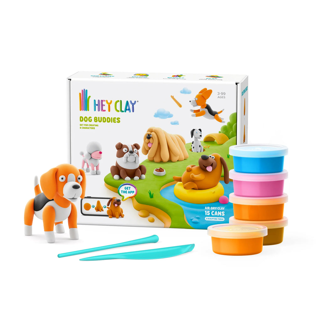 HeyClay Boetseerklei | Dog Buddies (15 potjes)