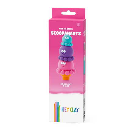 HeyClay Boetseerklei | Nice Ice Cream Scoopanauts (3 potjes)