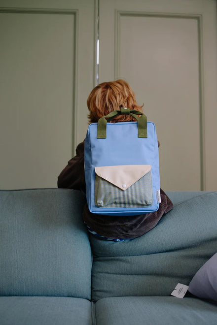 Sticky Lemon rugzak medium in Cloud Blue met waterdichte voering binnenin, De Gele Flamingo