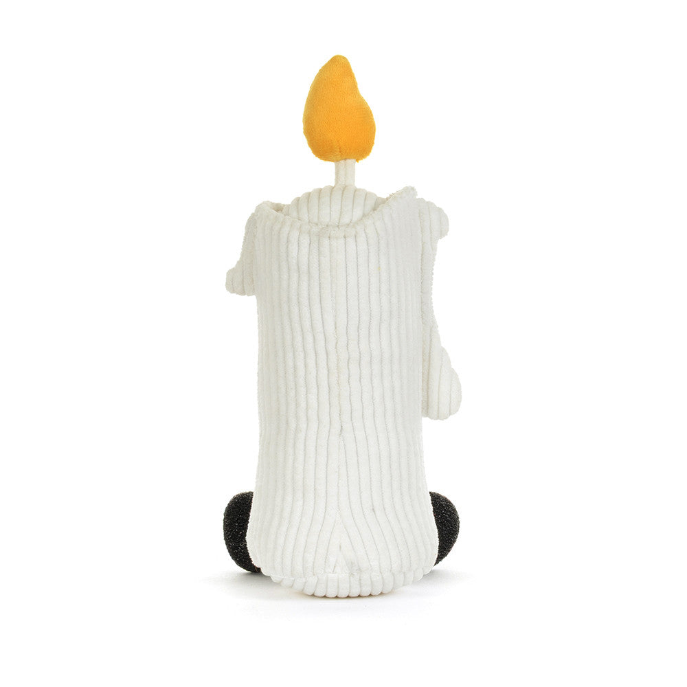 Jellycat Amuseables Flickerty Candle, speelse knuffel om te verzamelen, De Gele Flamingo