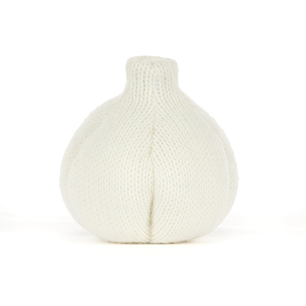 Jellycat knuffel Garlic uit de Amuseables collectie, feestelijke knoflook, De Gele Flamingo