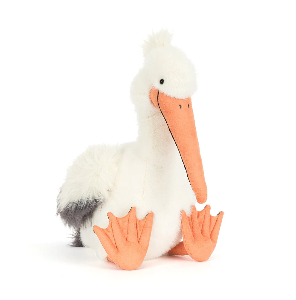Jellycat Knuffel Keli Pelican in zachte pluche stof, te koop bij De Gele Flamingo.