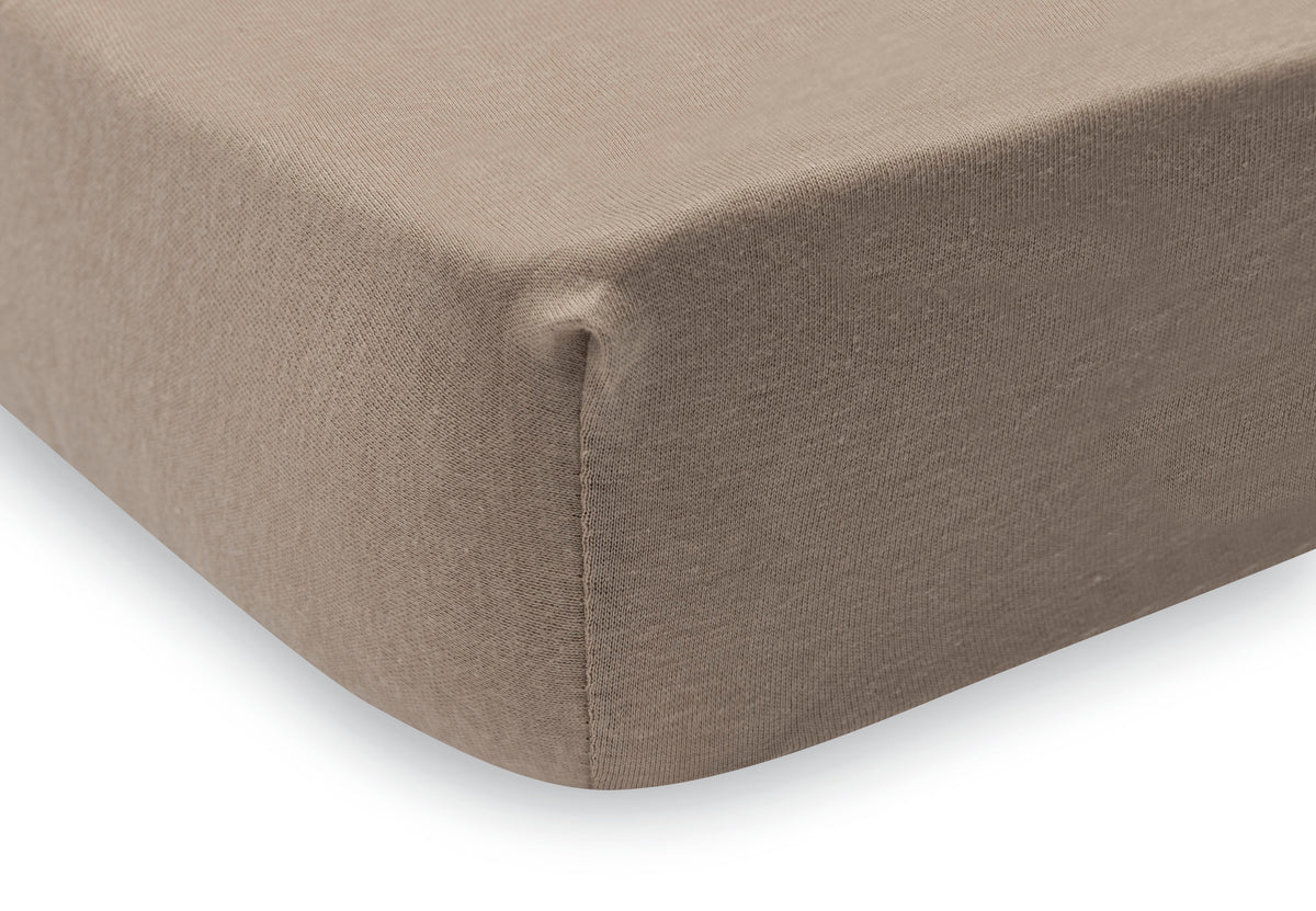 Jollein hoeslaken voor rond boxmatras van 95 cm in de kleur Milky Coffee